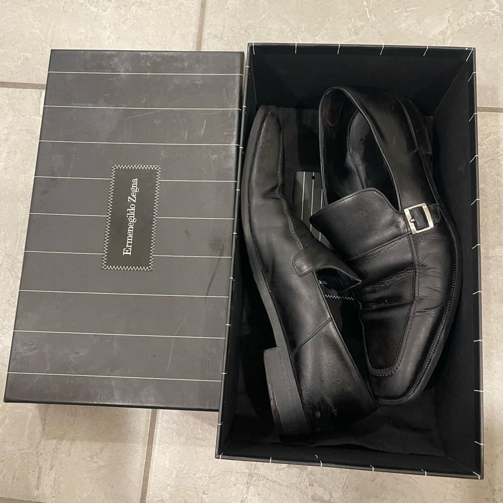Ermenegildo Zegna Classic Black Slip-On Loafers